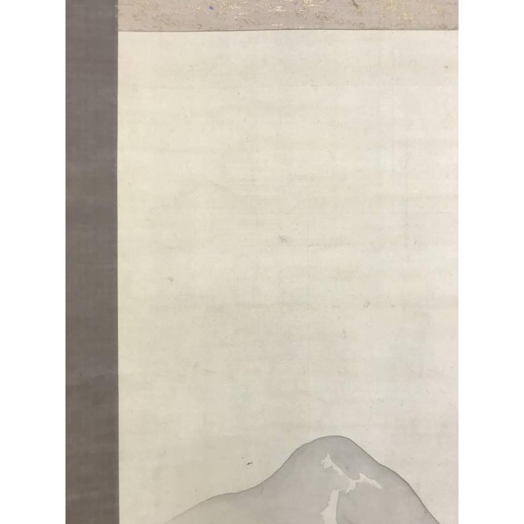 真作/原田圭岳/山水人物図/早春田家図/春の掛軸/掛軸/名家伝来/AK-489