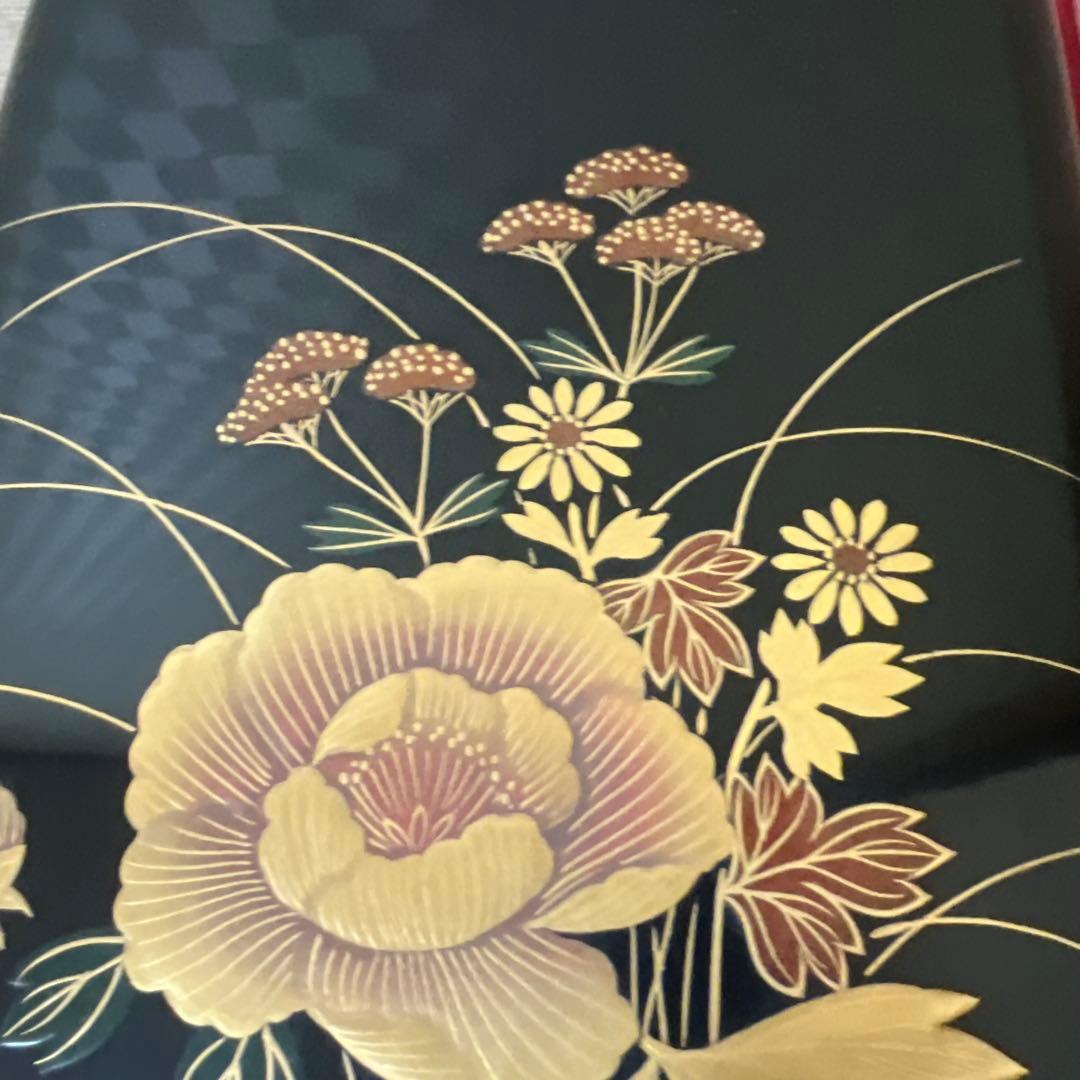 日本美術 平安 象彦 硯箱木製漆器 牡丹高蒔絵 細密細工硯箱 書道具