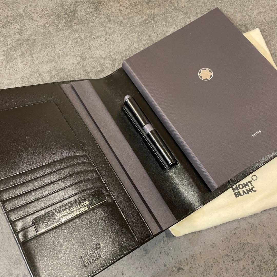 【新品未使用】Montblanc モンブランノートブックレザーブラック