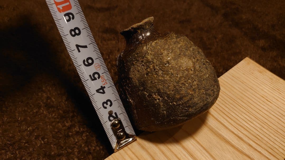 古越前　越前焼　灰釉　花入　小徳利　１客