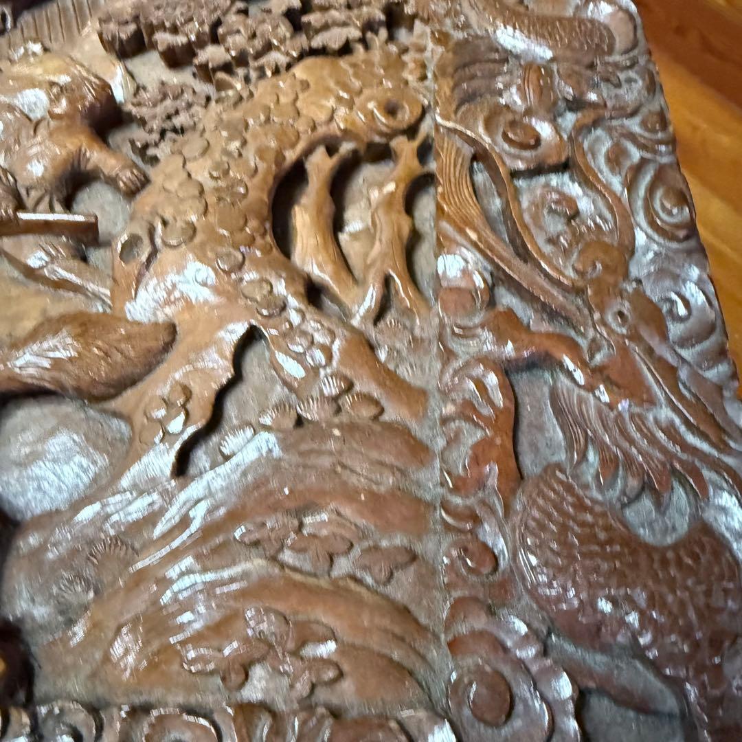 中国美術　アンティーク　木彫り衣装箱　家具　李朝　買取品　ディスプレー