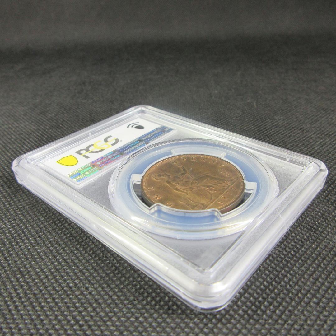 1877 イギリス ペニー 銅貨 PCGS ヴィクトリア女王 アンティーク