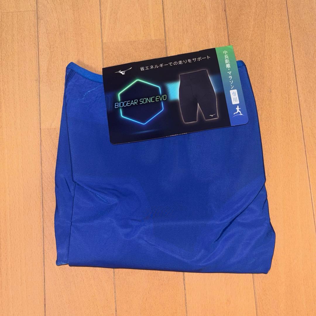 【新品未使用】ミズノランニングハーフタイツ M サーフブルー