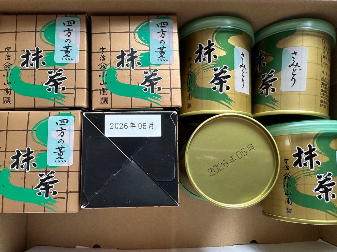 山政小山園　抹茶さみどり　30g缶入り　4缶　四方の薫　30g缶入り　4缶