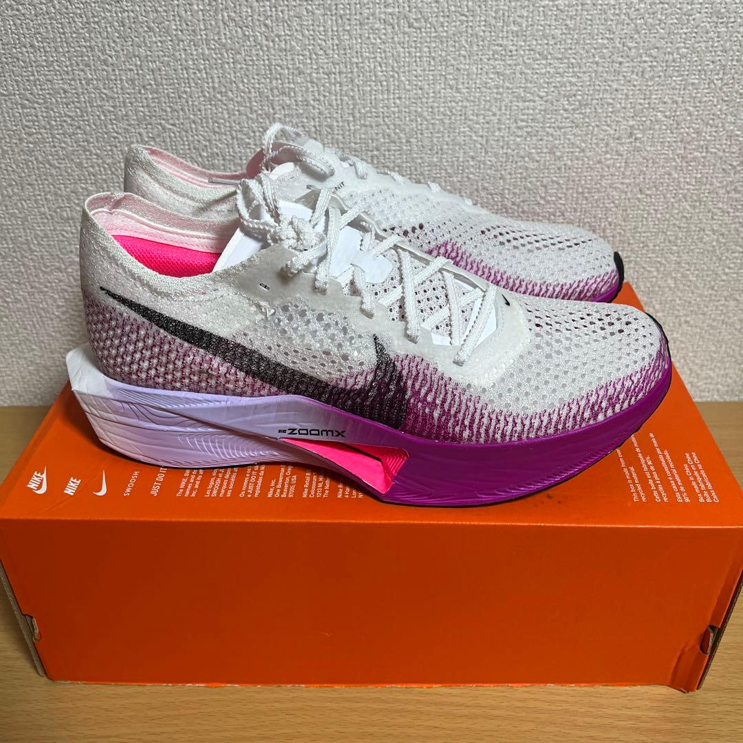 新品 W ZOOMX VAPORFLY NEXT% 3 白紫 27cm