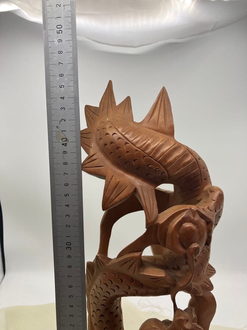 龍神 木彫り 龍の干支 置き物 龍 開運　和風置物 ドラゴン　約45cm 竜