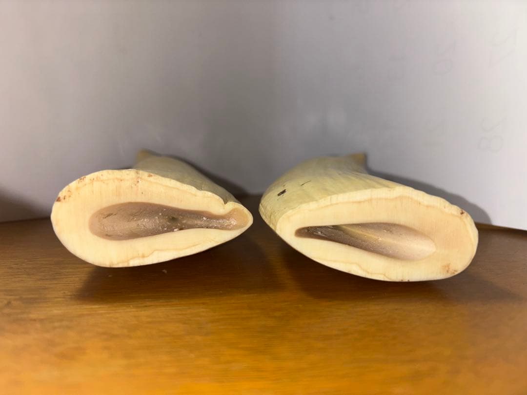 マッコウ鯨の歯 彫刻 玉峰 •七福神のうち(恵比寿、大黒天)の二体