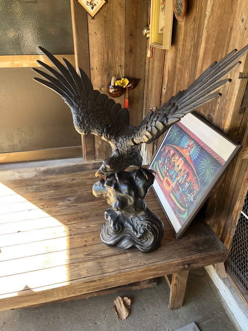金属製 鷲の彫刻 幅約89cm