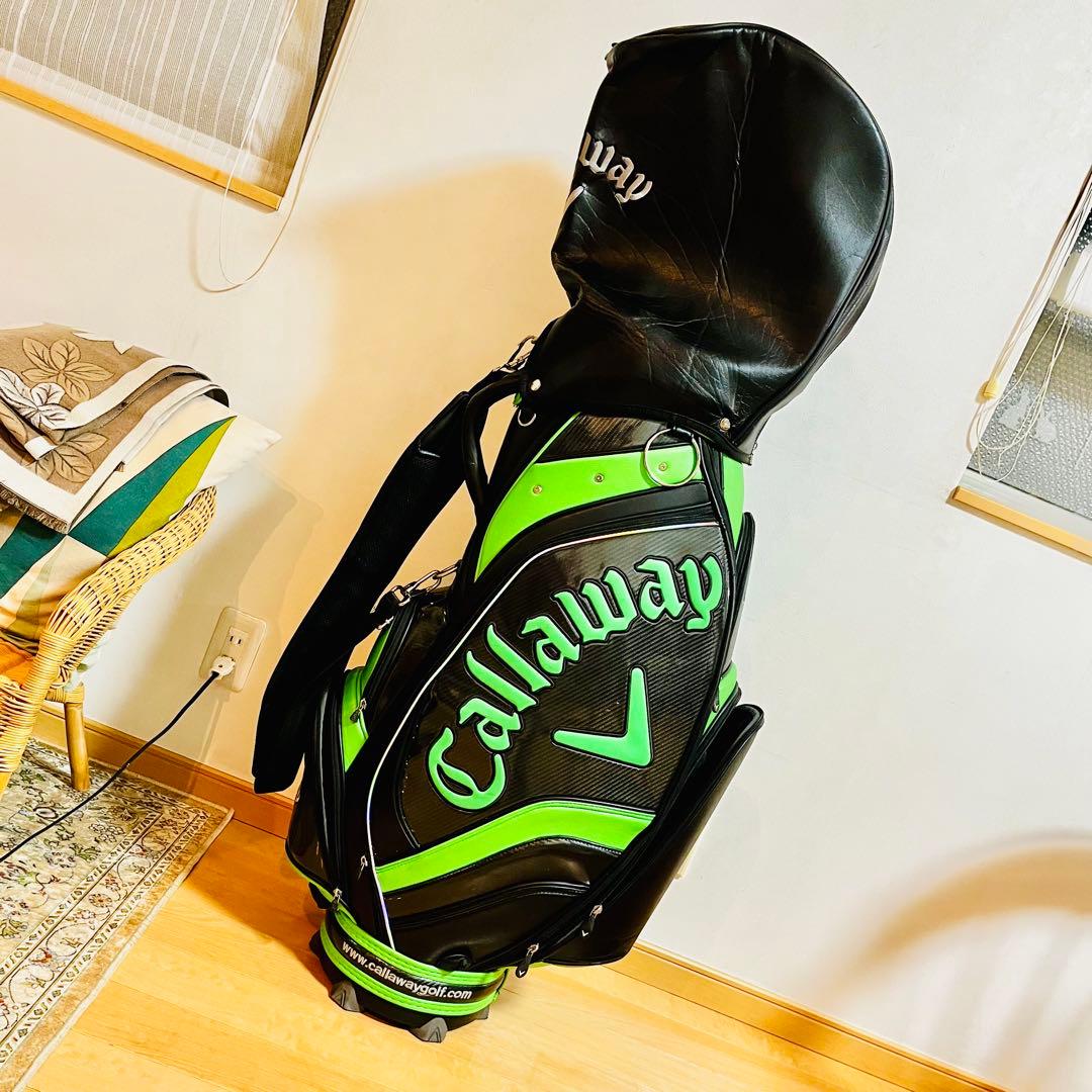 【美品】Callaway キャロウェイ キャディバッグ ブラック/グリーン 9型
