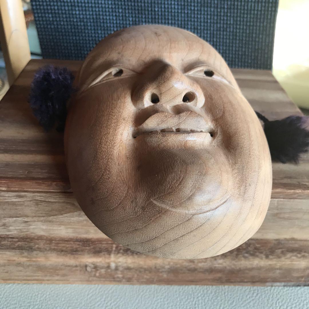 値下げ　木彫　能面　共箱　作者　象堂