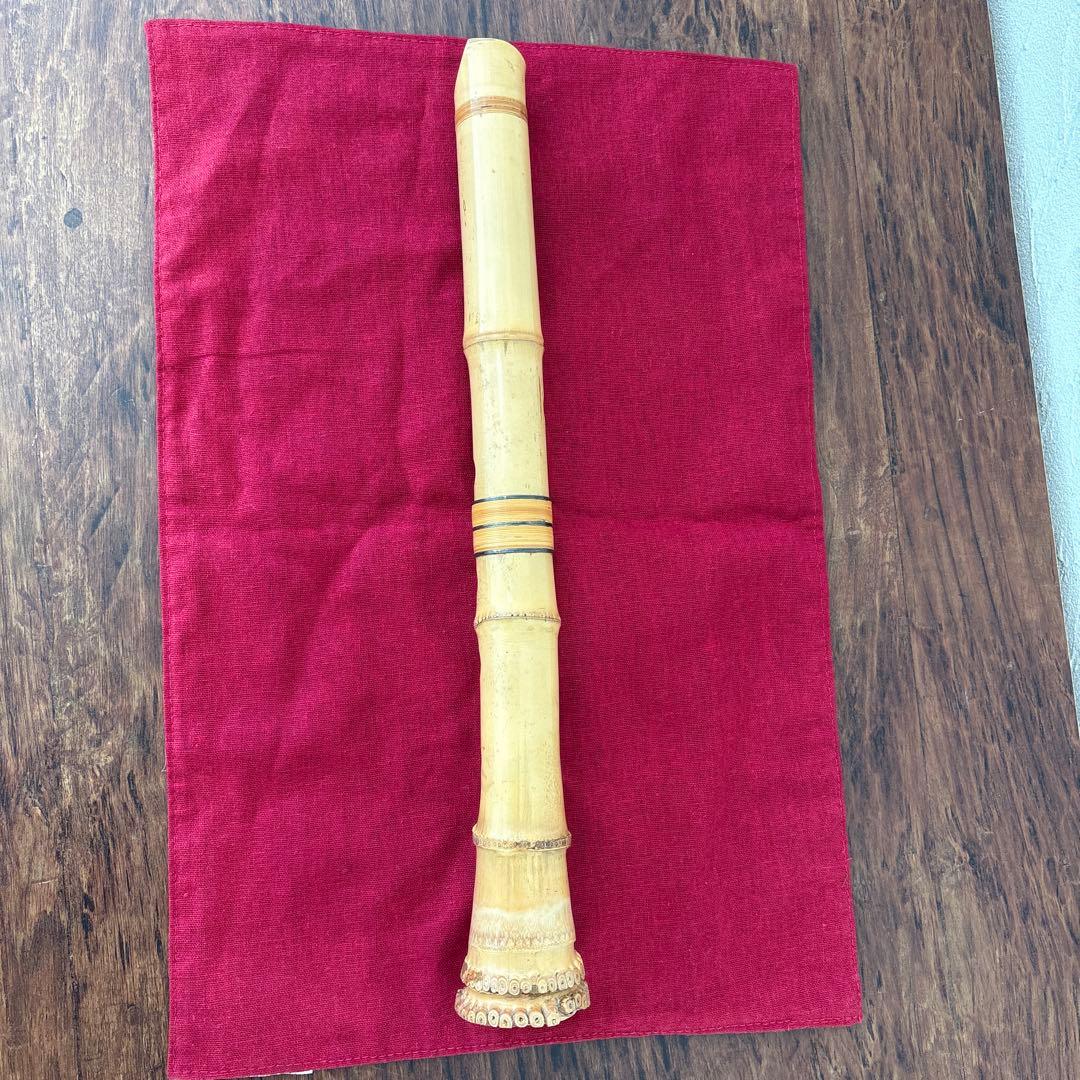 尺八　竹治　銀三線　竹製　琴古流　約39.5㎝