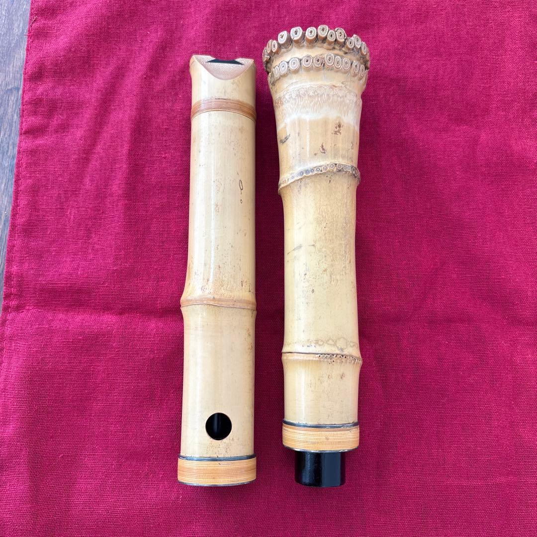 尺八　竹治　銀三線　竹製　琴古流　約39.5㎝