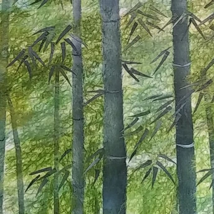 月末セール！大特価！【ちぎり絵】「竹林」(P10サイズ)