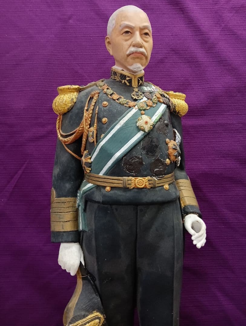 戦前稀少レア大日本帝国海軍東郷平八郎元帥大正〜昭和戦前頃４６センチ陶器人形当時物