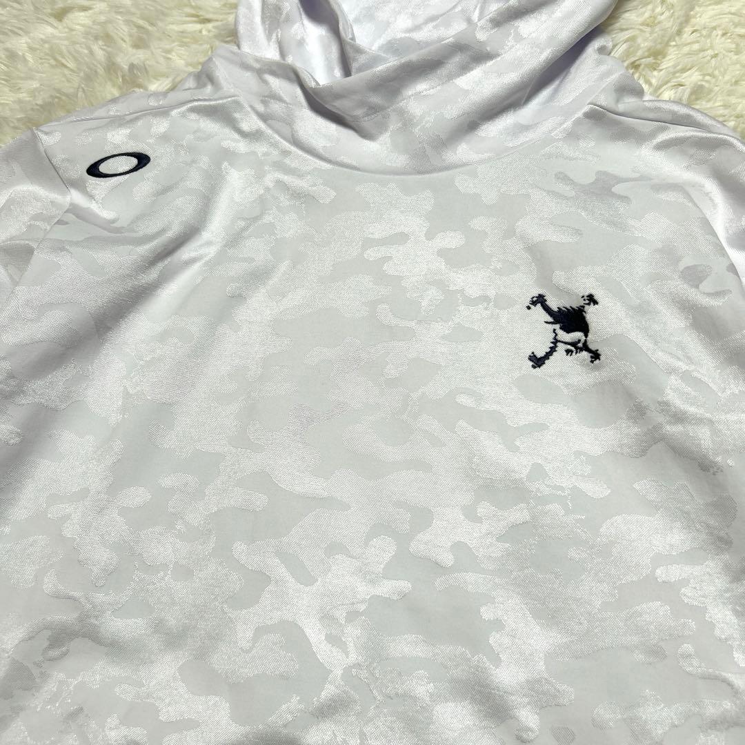 【近年】オークリー ホワイト迷彩柄 フード付き ウェア パーカー メンズ XL
