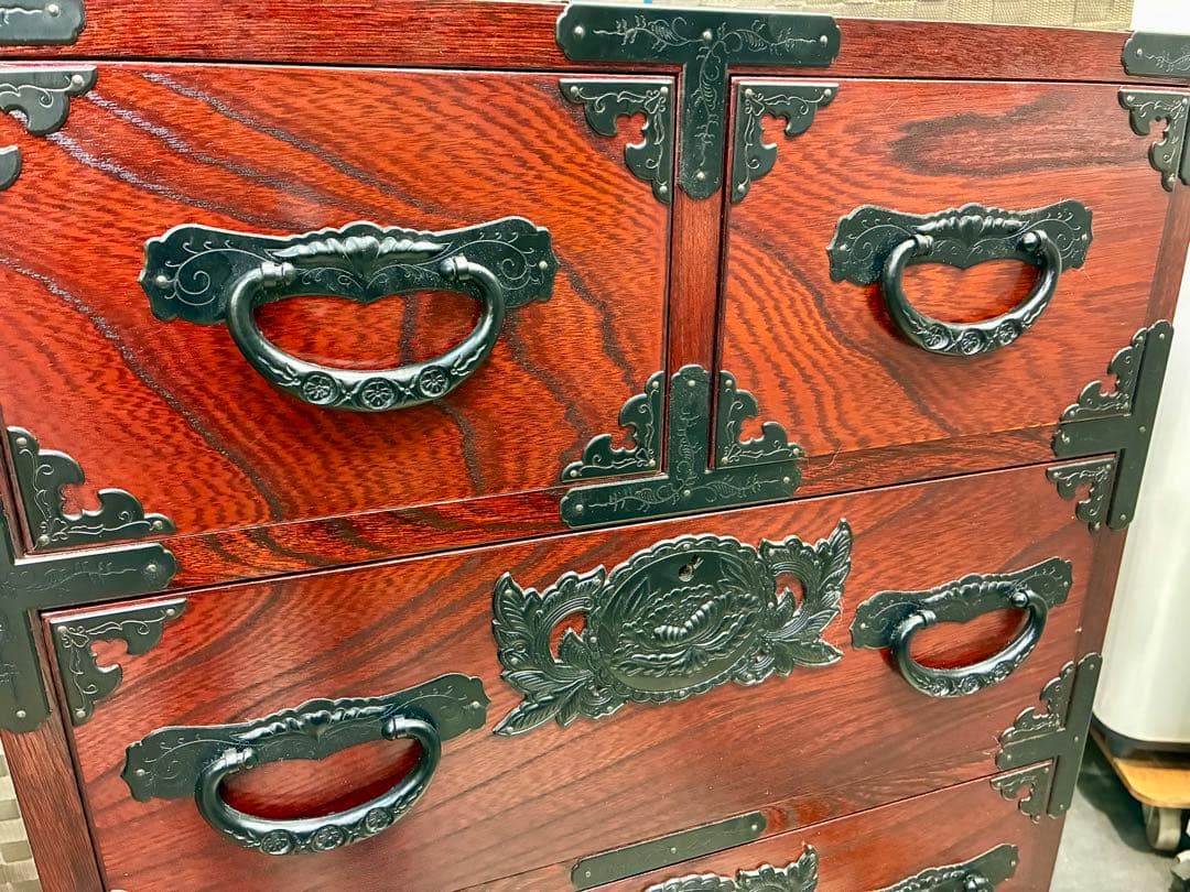 仙台箪笥 チェスト 欅産業 アンティーク タンス 美品 民芸箪笥