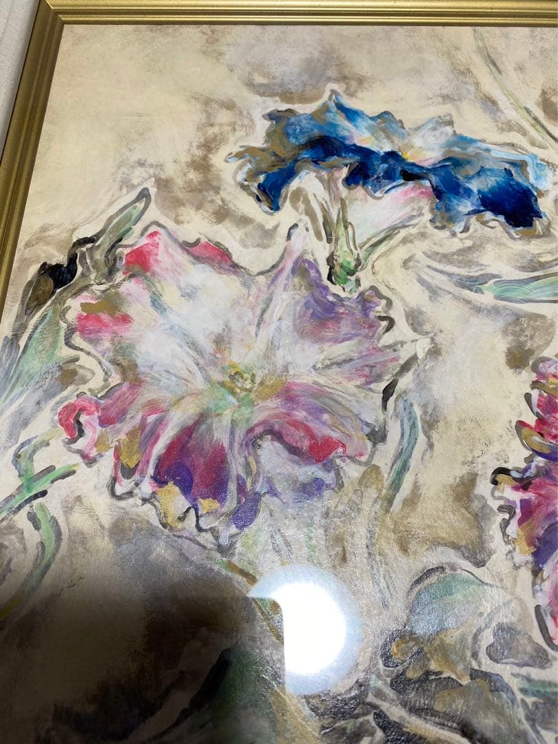 杉山寧 「朝顔」 額 箱有 絵画 日本画 引取品