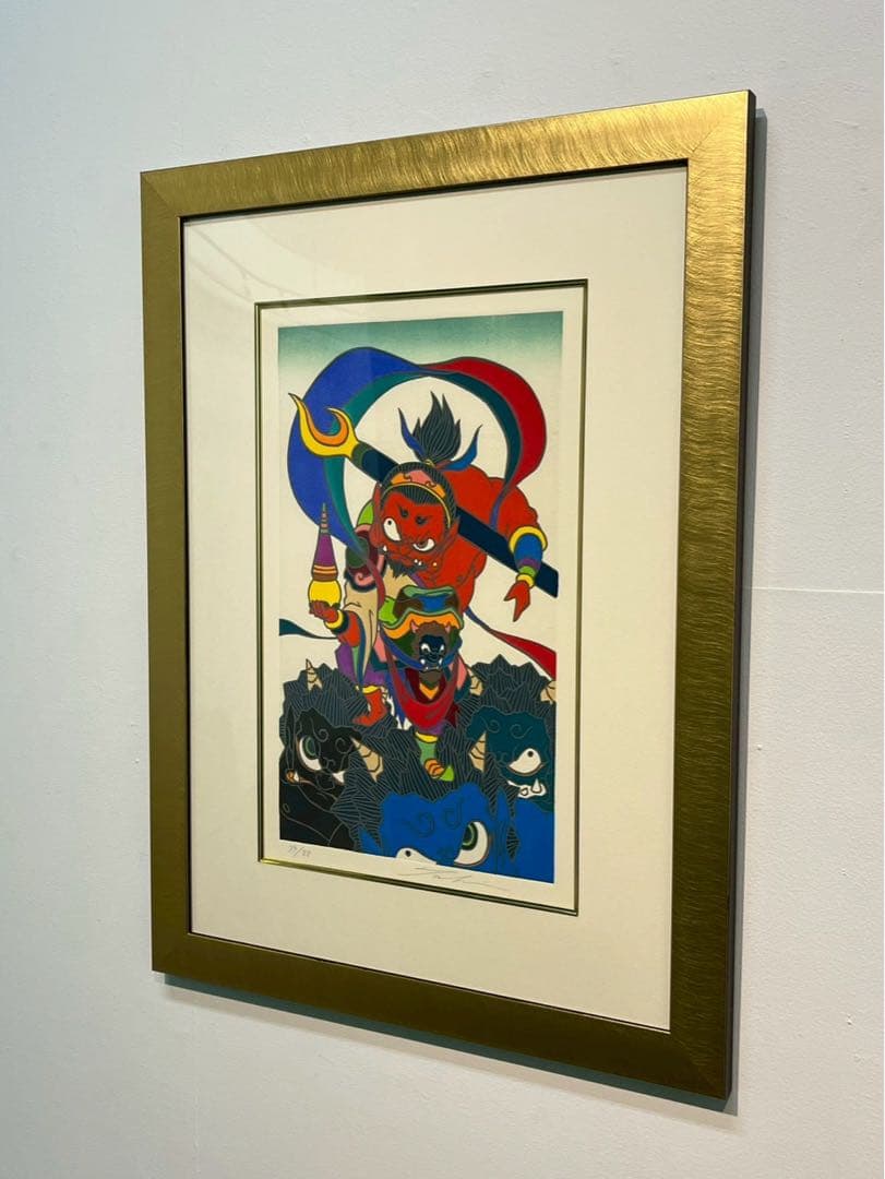 瀧下和之《毘沙門天図》木版画 2020年 79/88