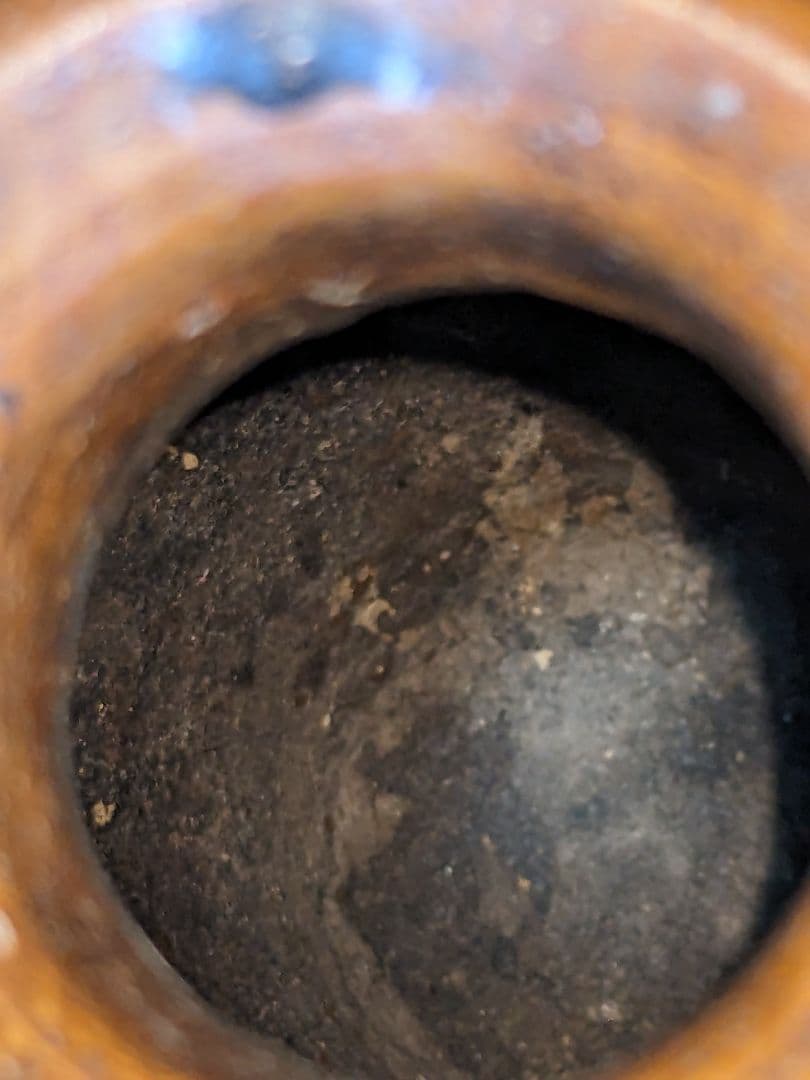 ♦種子島焼 古陶磁 江戸時代 算盤形瓶 花瓶 琉球陶芸 珍物レア物 古美術骨董品