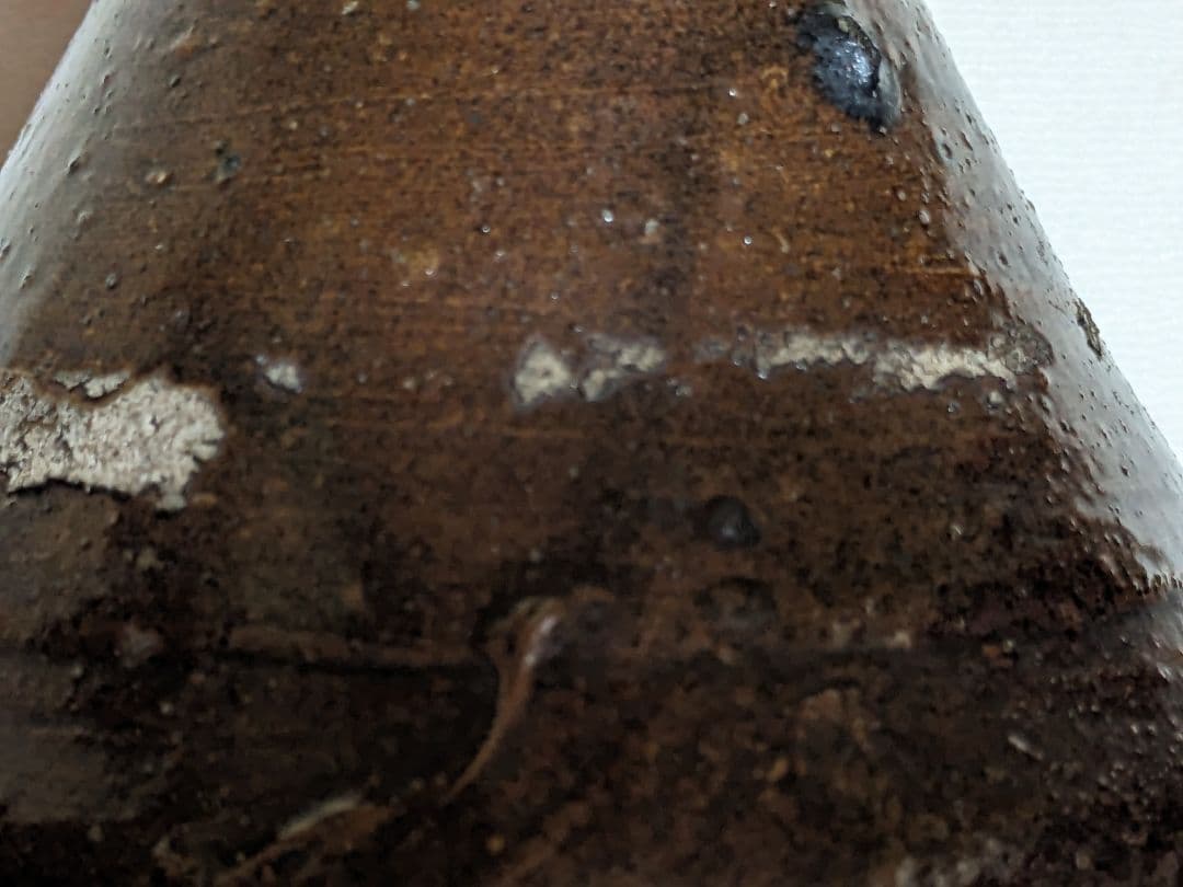 ♦種子島焼 古陶磁 江戸時代 算盤形瓶 花瓶 琉球陶芸 珍物レア物 古美術骨董品