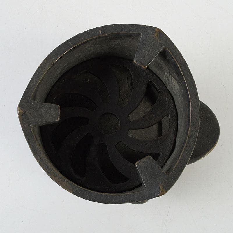 茶道具　古銅　鬼面　涼炉　香炉　在銘　Z　9628