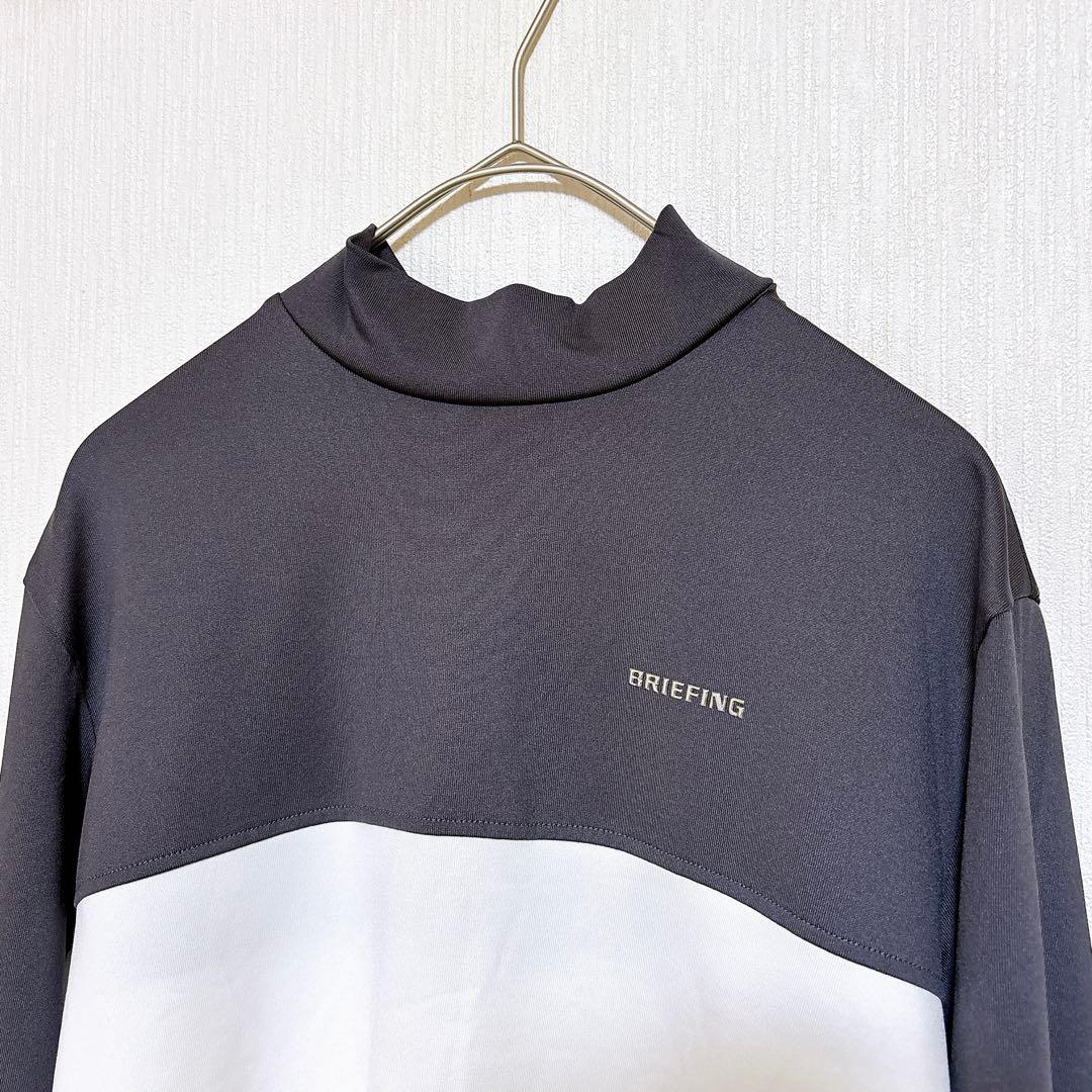 極美品 BRIEFING バイカラー ロングスリーブハイネックシャツ レディース