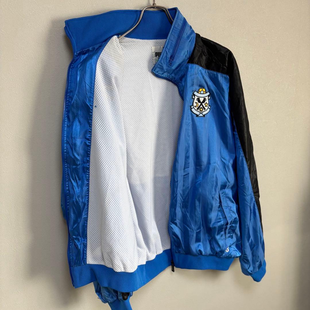 青黒 PUMA プーマ ヤマハ ジュビロ磐JUBILO ナイロンジャケット ML