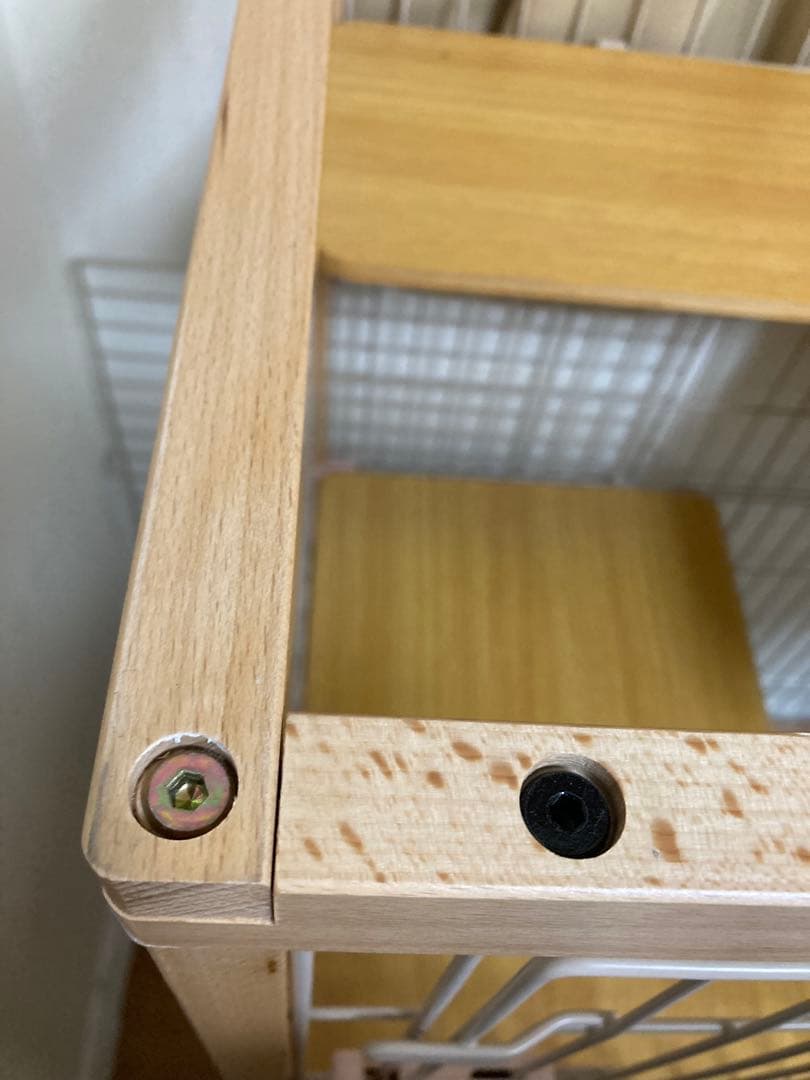 【Hachi】キャットケージ 二段構造 ナチュラルウッド