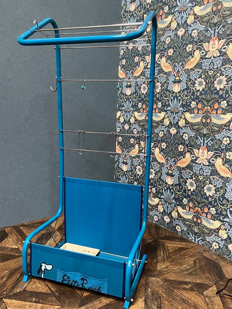 青 ハンガーラック レトロポップ インテリア アンティーク 当時物 昭和レトロ