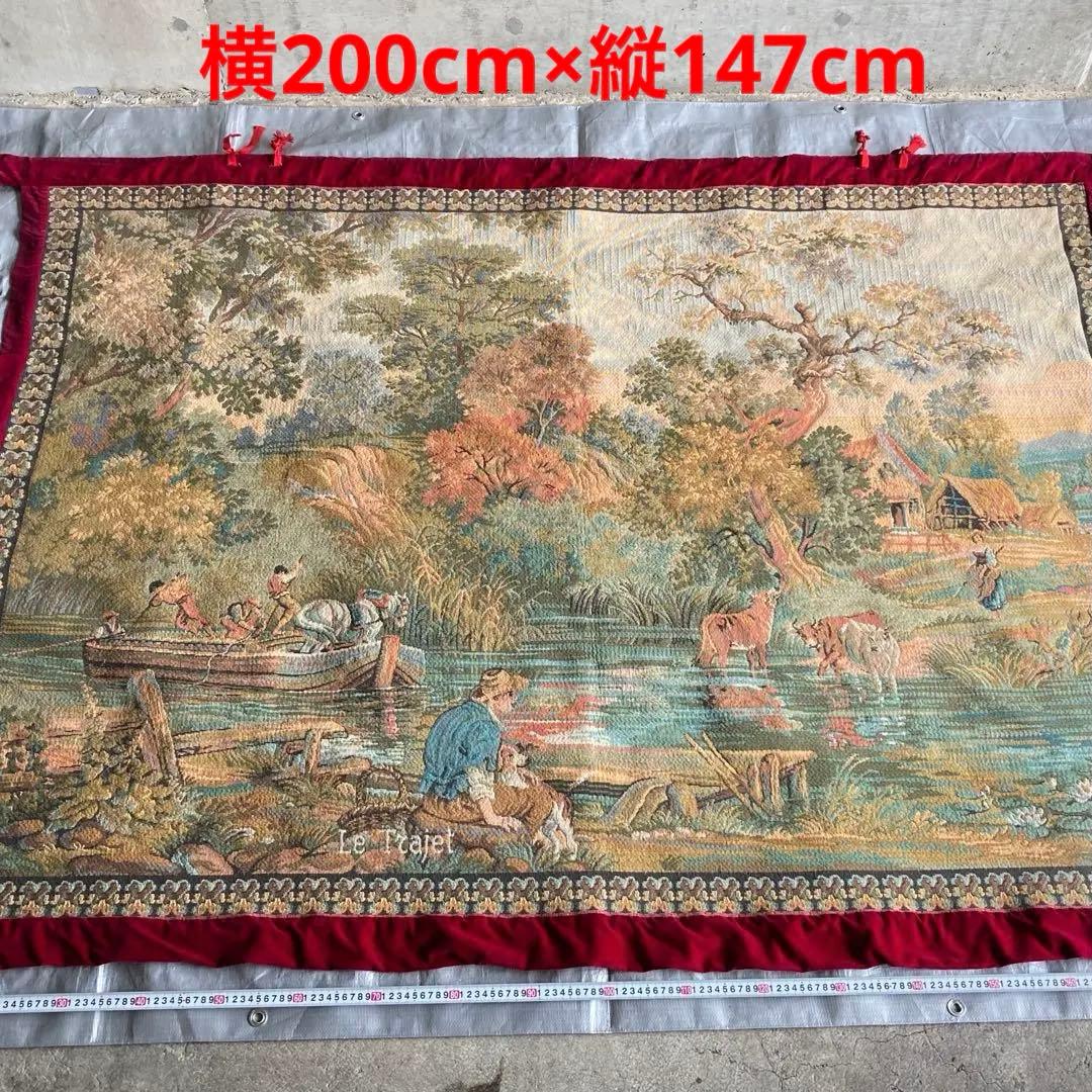 ゴブラン織 タペストリー ラグ 壁掛け 大型 特大 風景 インテリア レトロ