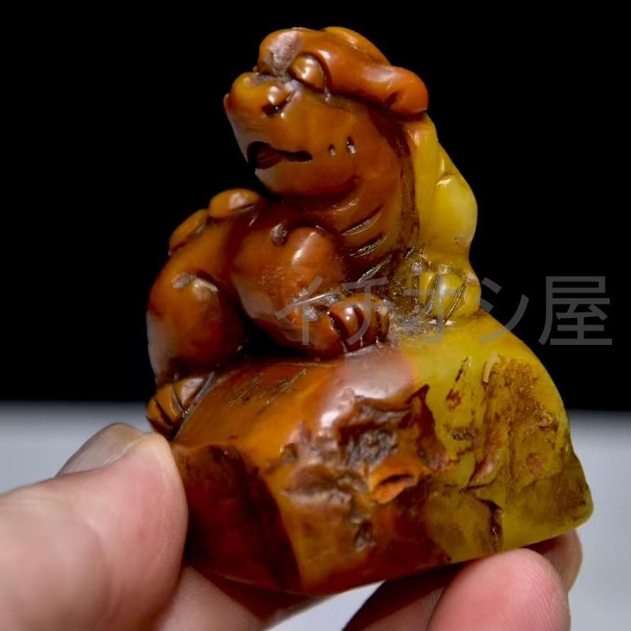 中国古美術 仲孫銘 寿山田黄石彫 随形印鑑 共箱 篆刻 古玩 骨董品 時代物