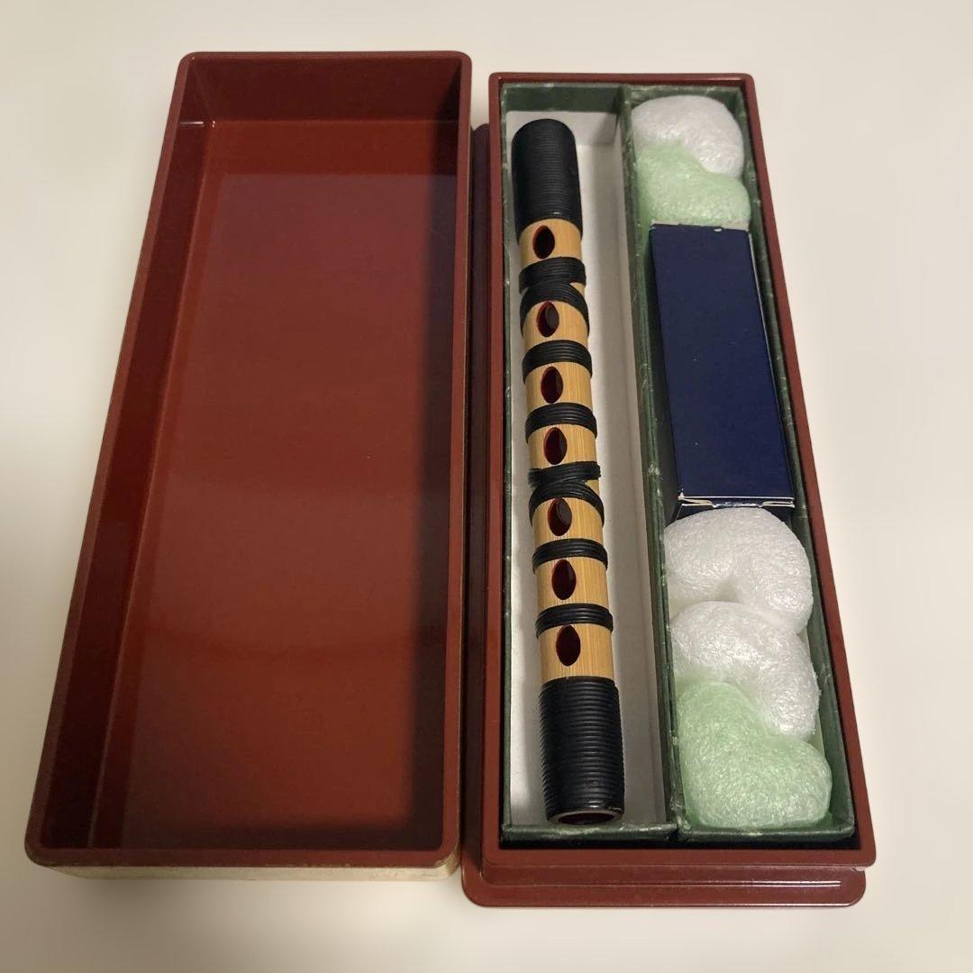 篳篥(ひちりき) 本管　雅楽　白竹　籐巻き　カシュウ漆塗り　ろぜつリード付き