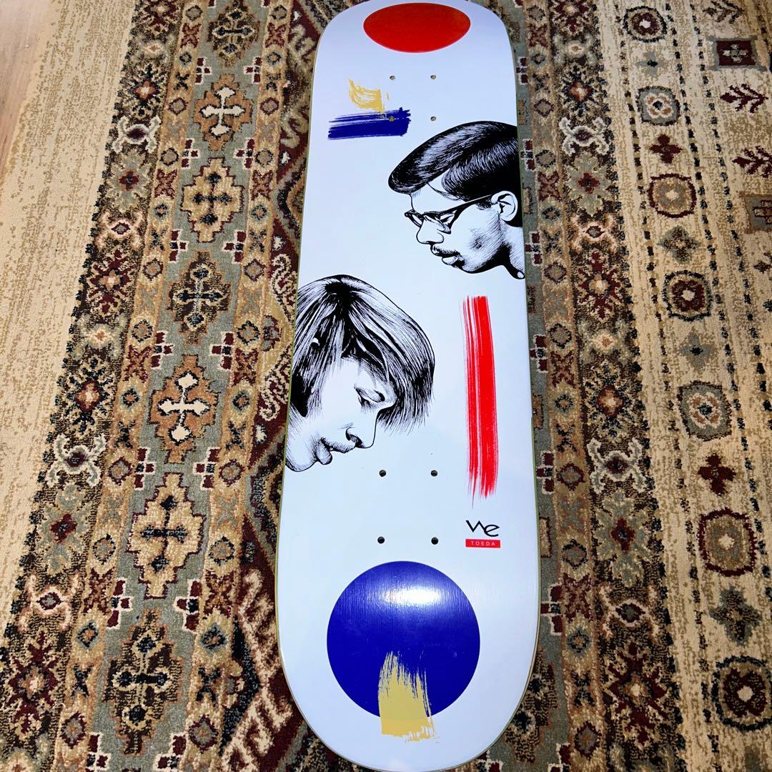 we スケートボードデッキ イラスト付き