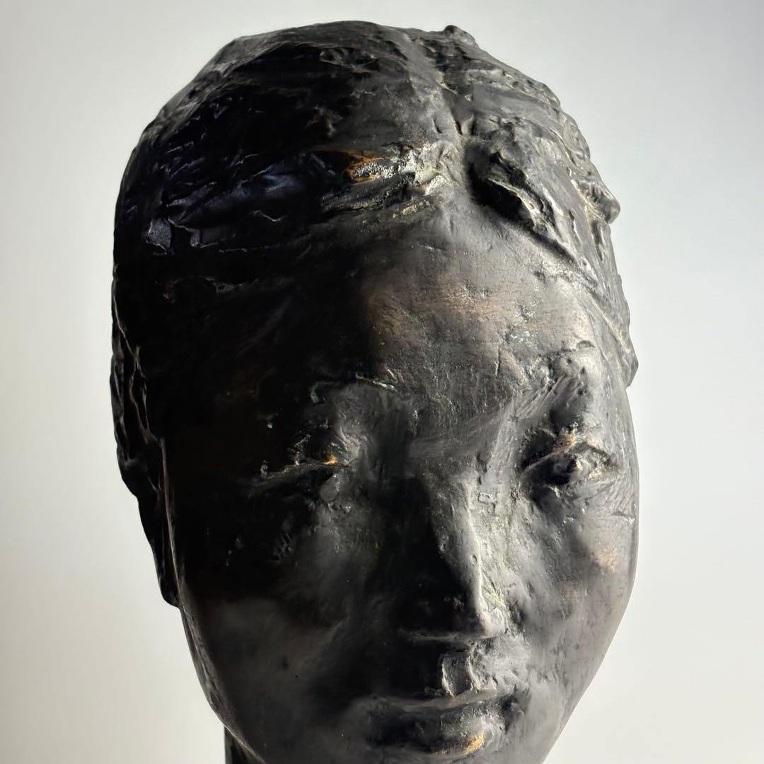 古美術 人物 置物 在銘 女性 ブロンズ オブジェ 銅器