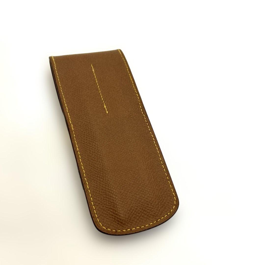 エルメス ヴィンテージ クシュベルレザー バイカラー ペンケース 2本差し