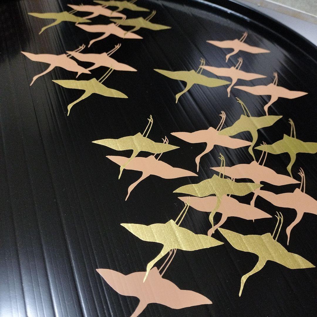 【新品】象彦　千羽鶴丸盆　36cm