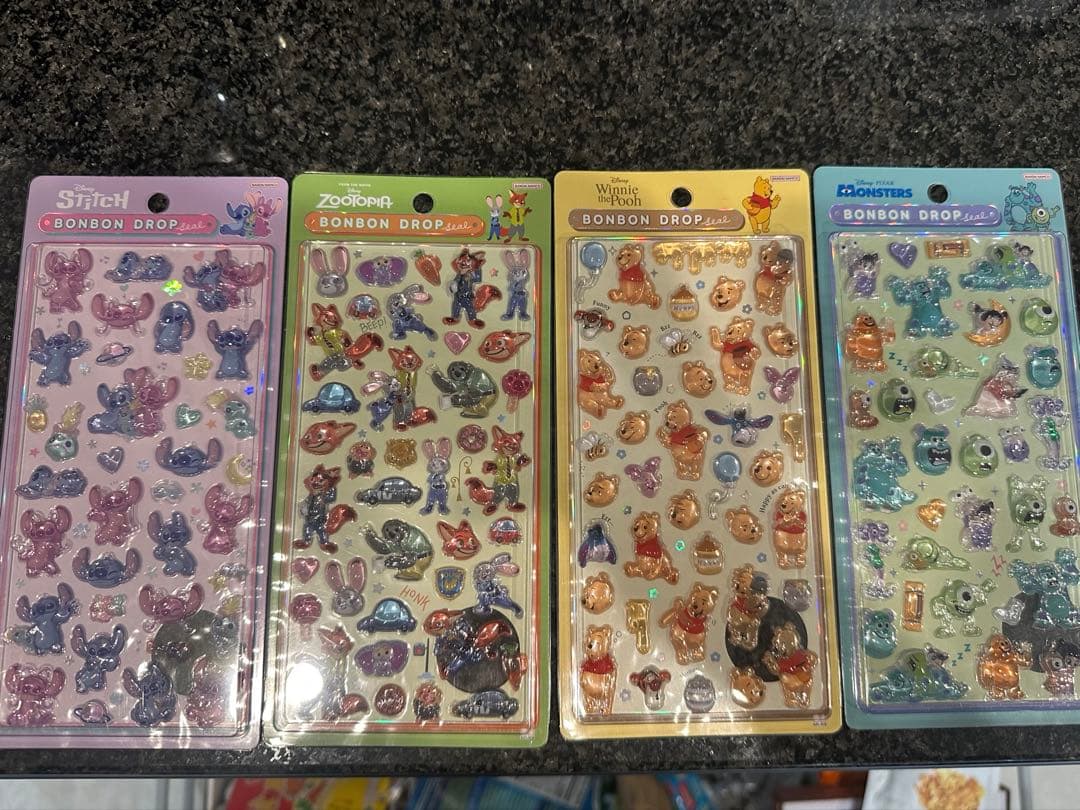 【正規品】 ボンボンドロップシール ディズニー 4枚セット