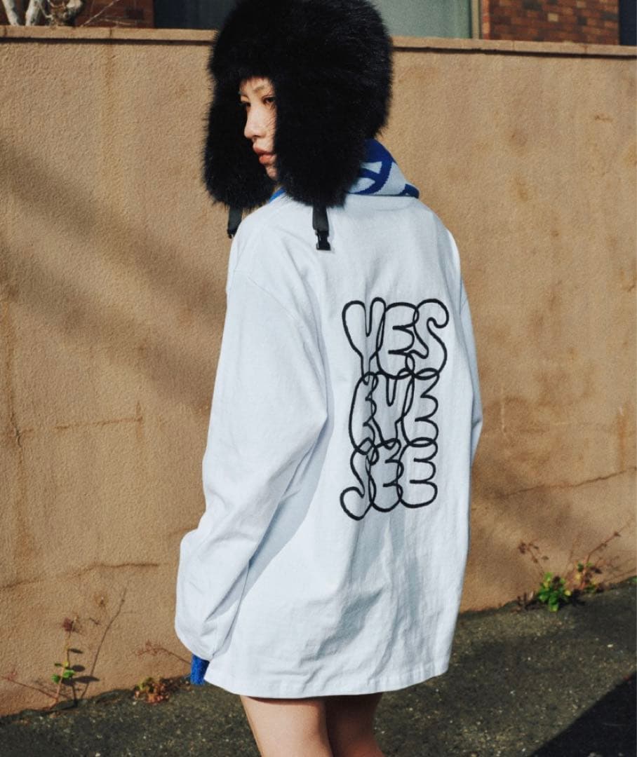 YES EYE SEE ホワイト 長袖Tシャツ　Lサイズ　イエスアイシー