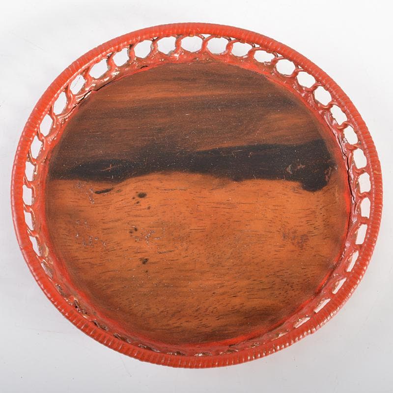 煎茶道具　船橋重郎作　黒柿藤編　銚座　共箱　D　R7108