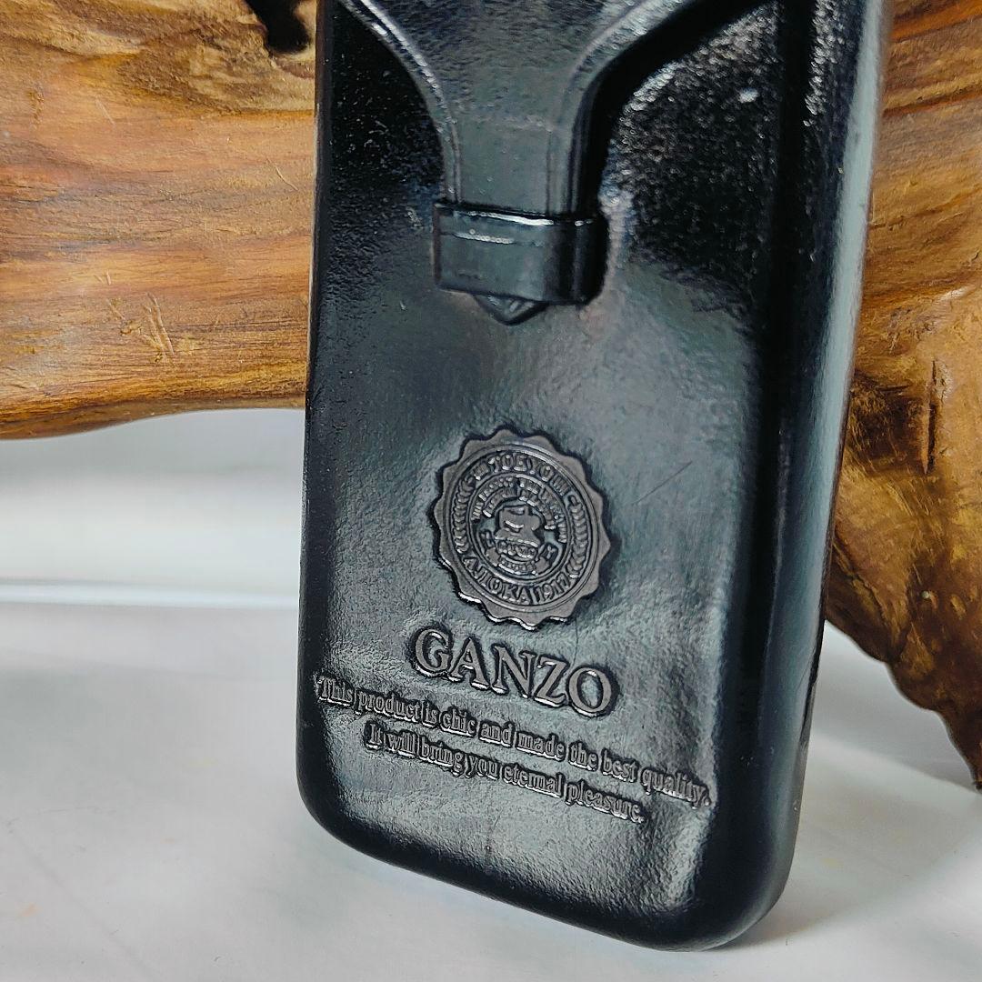 【GANZO／マエストロ2】高級3本差しペンケース　極艶ブラックイタリアンレザー