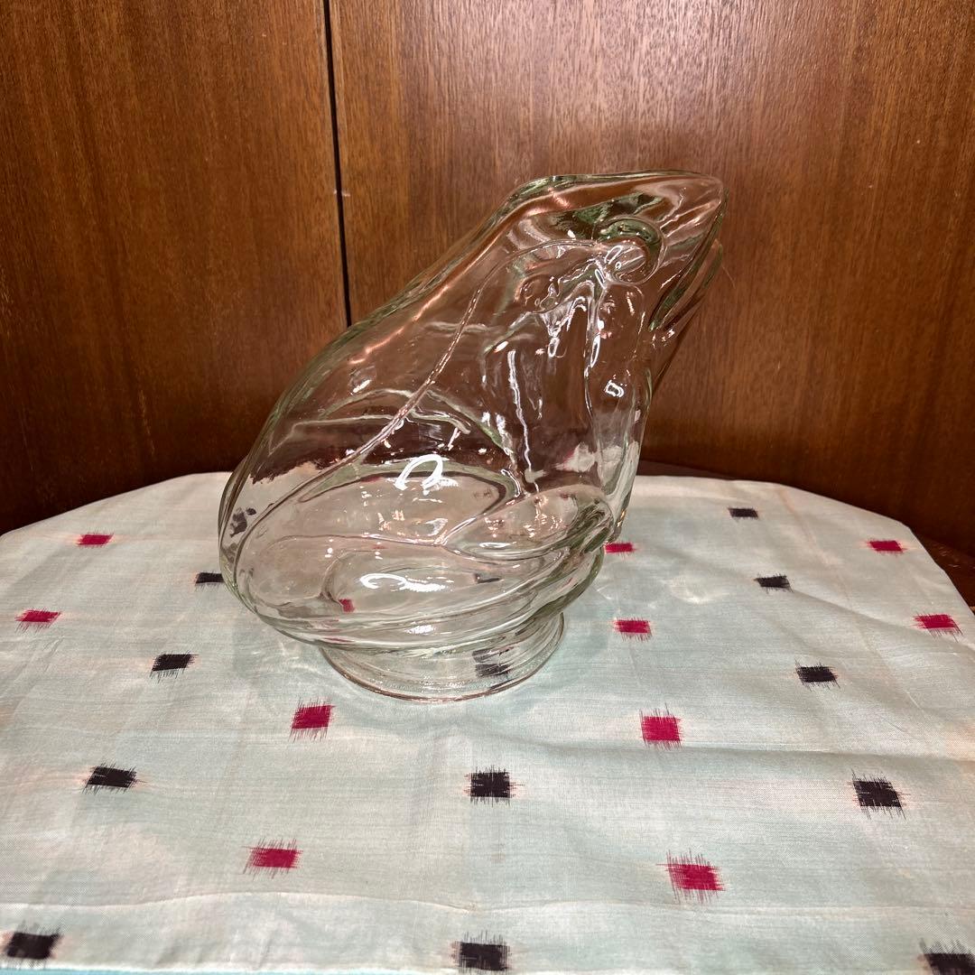 レアヴィンテージ古いガラスの大きくて重いカエル瓶/ジャー/ガラスドーム/伏せ瓶