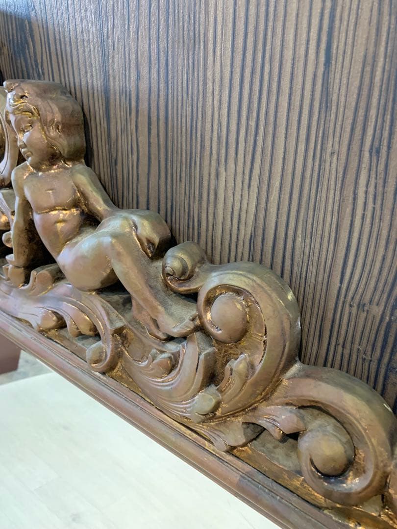 バロックスタイル 鏡 天使彫刻付き