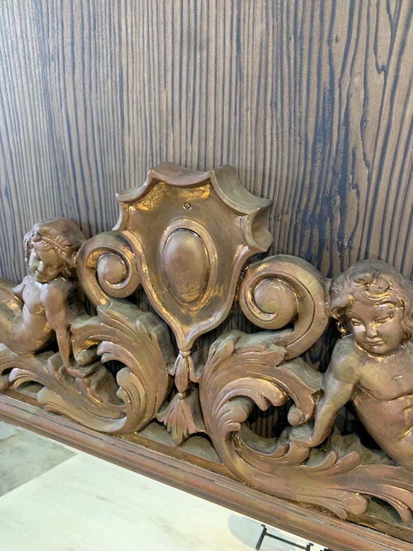 バロックスタイル 鏡 天使彫刻付き