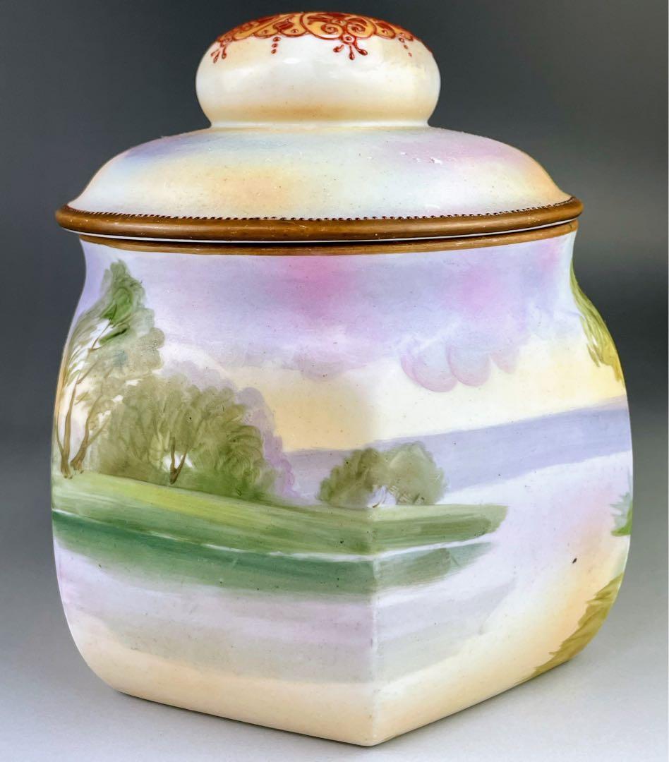 【専用】オールドノリタケ ヒュミドール 葉巻入れ 白鳥風景紋 盛り上げ