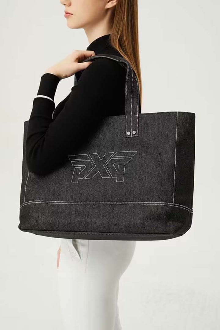 PXG ゴルフ カートバッグ ラウンドバッグ 大型デニムバッグ トートバッグ