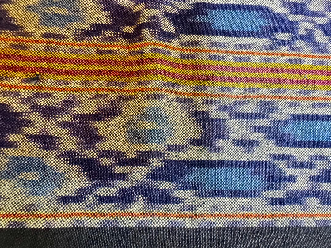 週末値下げヴィンテージイカット綿麻 インドネシア製 120x240cm