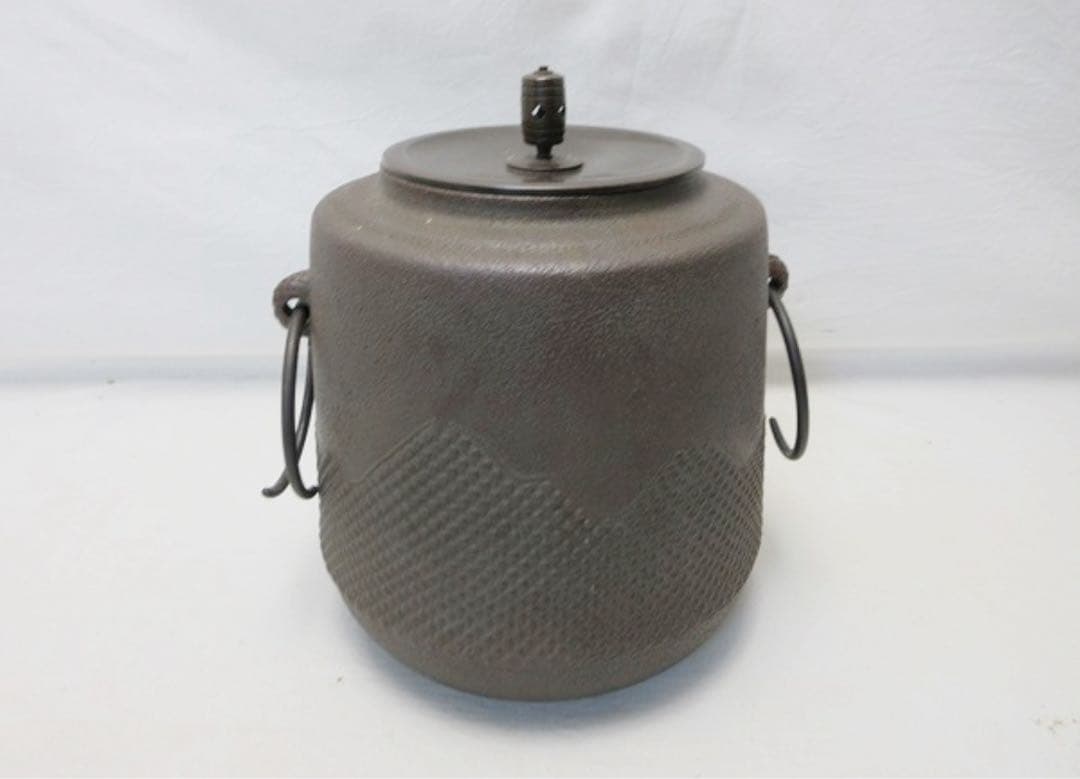 美品 茶道具 焼杉磨入子 置炉 釜師 清光作筒釜 ヤマキ電熱器 3点セット紙箱