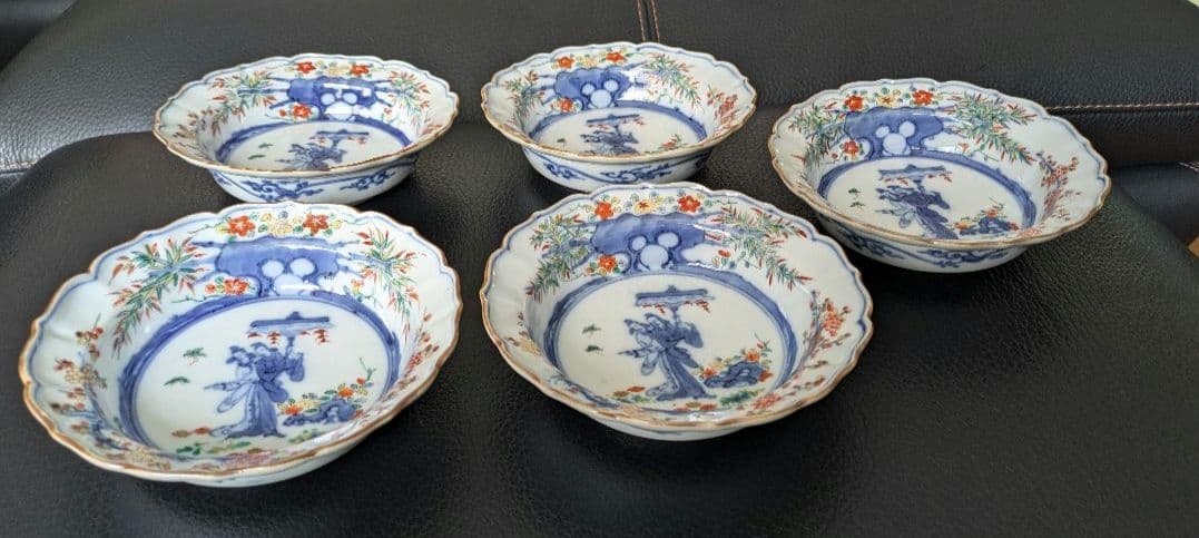 骨董　アンティーク　柿右衛門？　中鉢5個