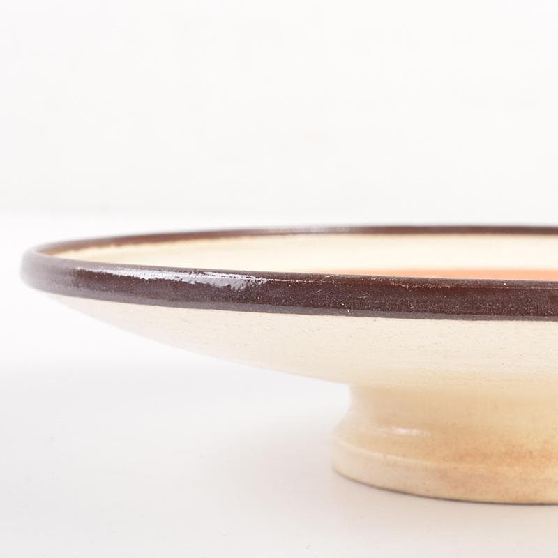 和食器　瀬戸焼　 加藤春鼎 色絵　獨楽　菓子皿　五客　共箱　C　R7548