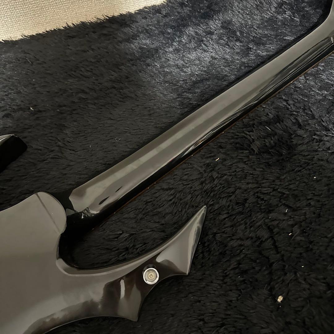 エレキギター ブラック 未完成 フォレストシェイプ スルーネック? 弦楽器